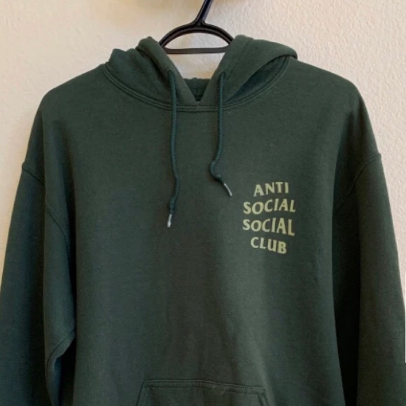 Anti Social Social Club forest green gold hoodie
